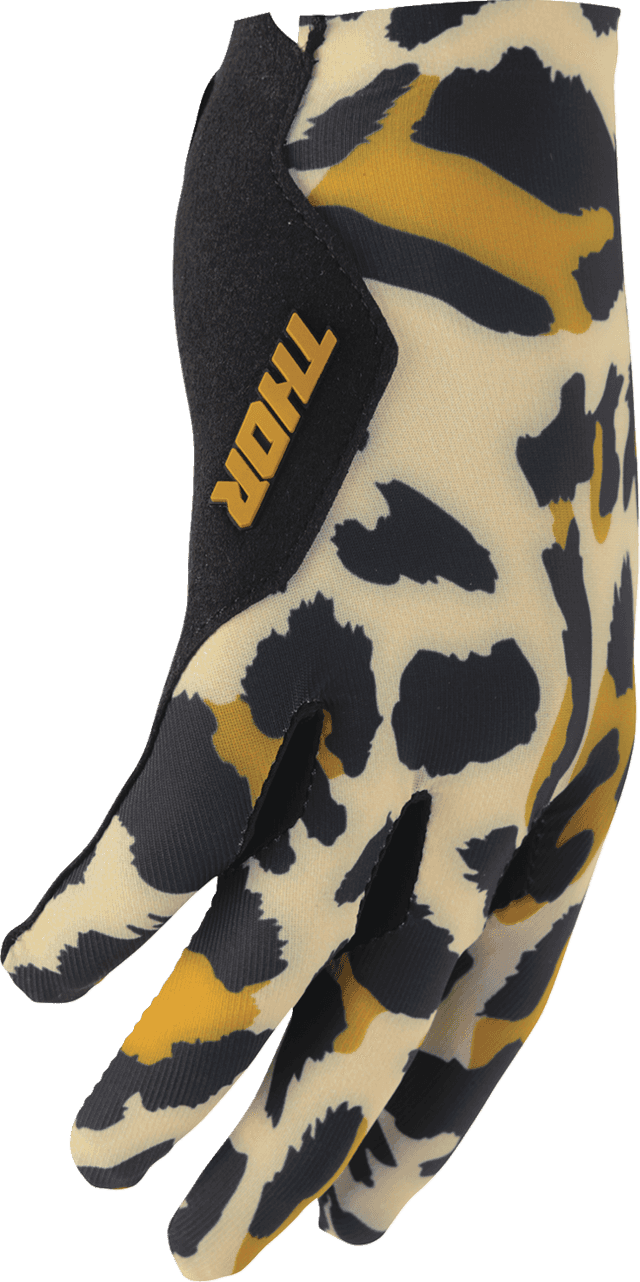 THOR 3331-0309 Women's Sportmode Cheetah Gloves - Tan/Black - Medium — image 3 of 4