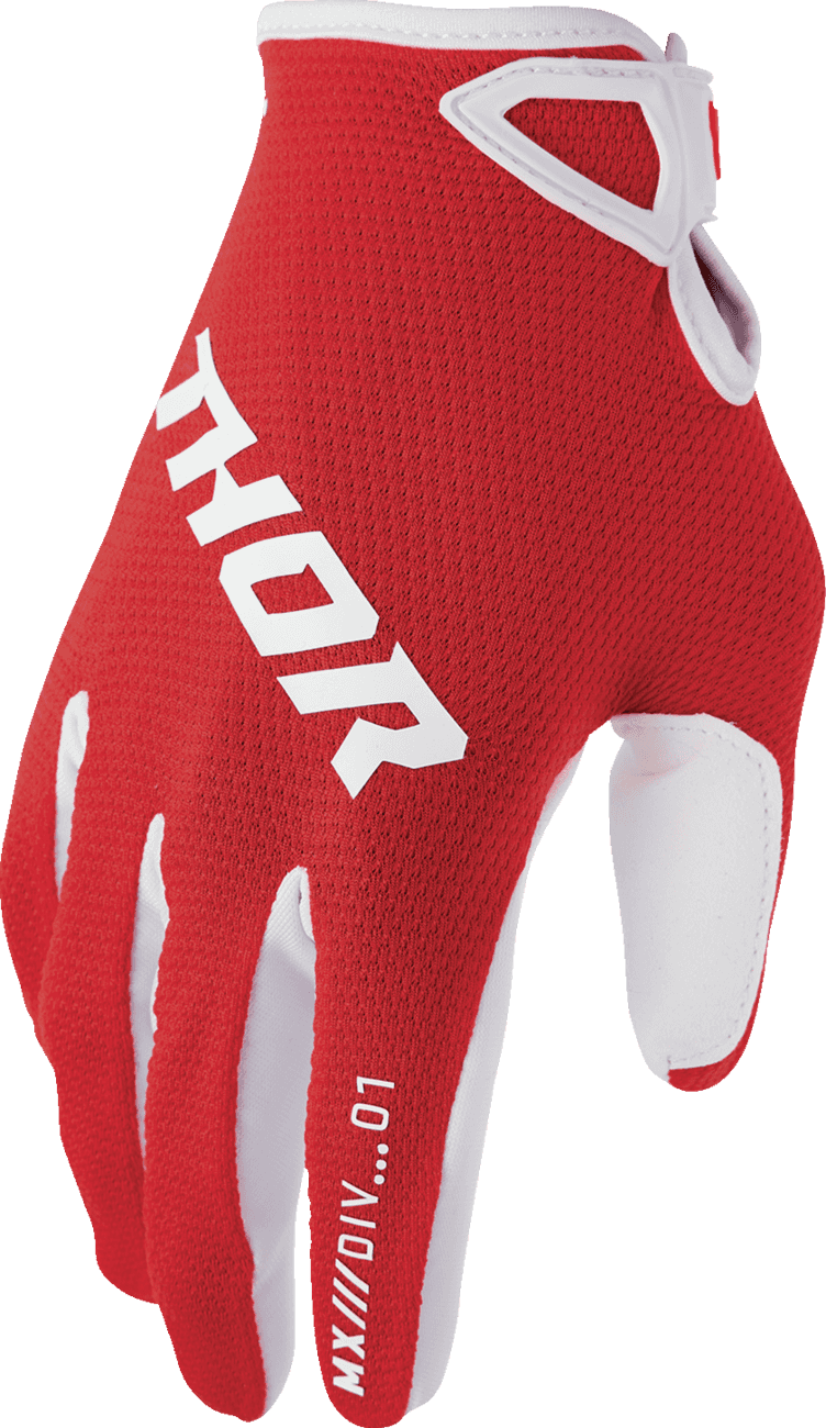 THOR 3332-1929 Youth Ridemode Static Gloves - Red - Large