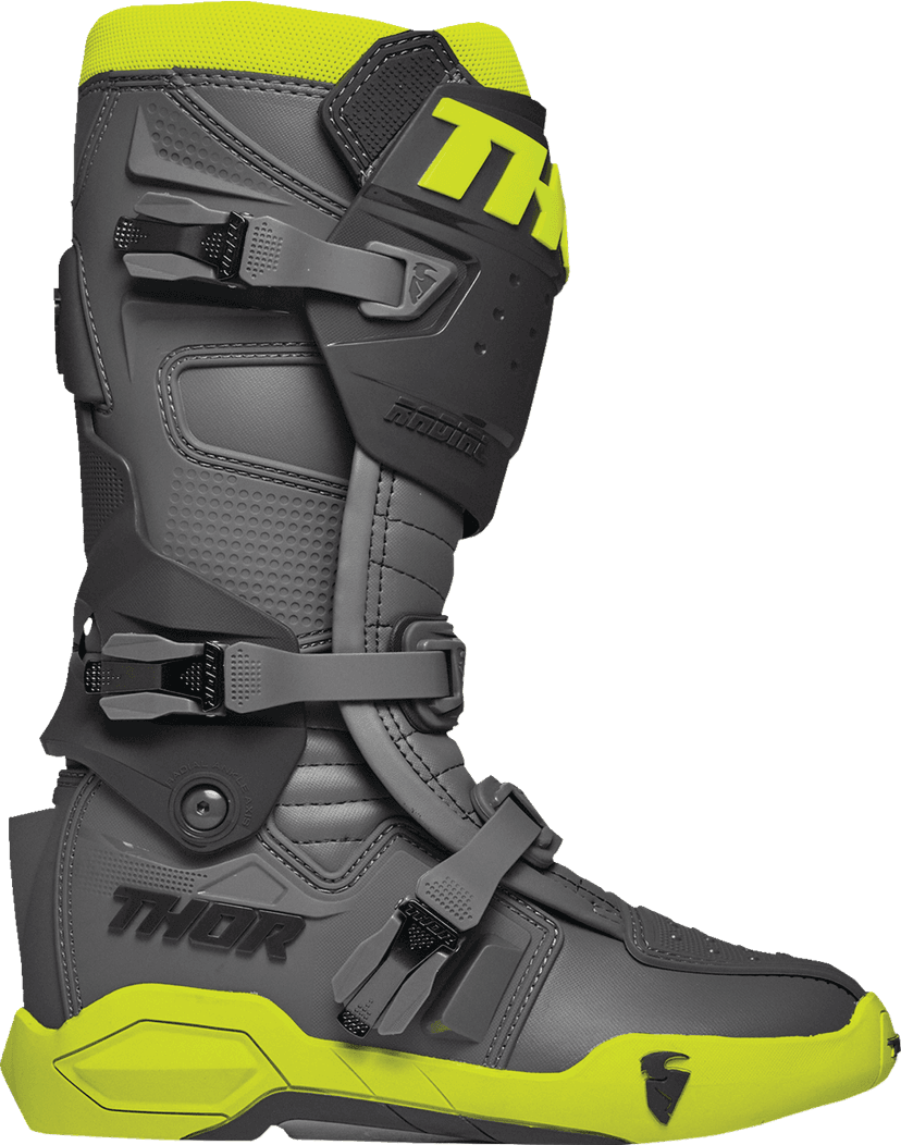 THOR 3410-2750 Radial Boots - Gray/Fluorescent Yellow - US 12 / EU 47 — image 2 of 3