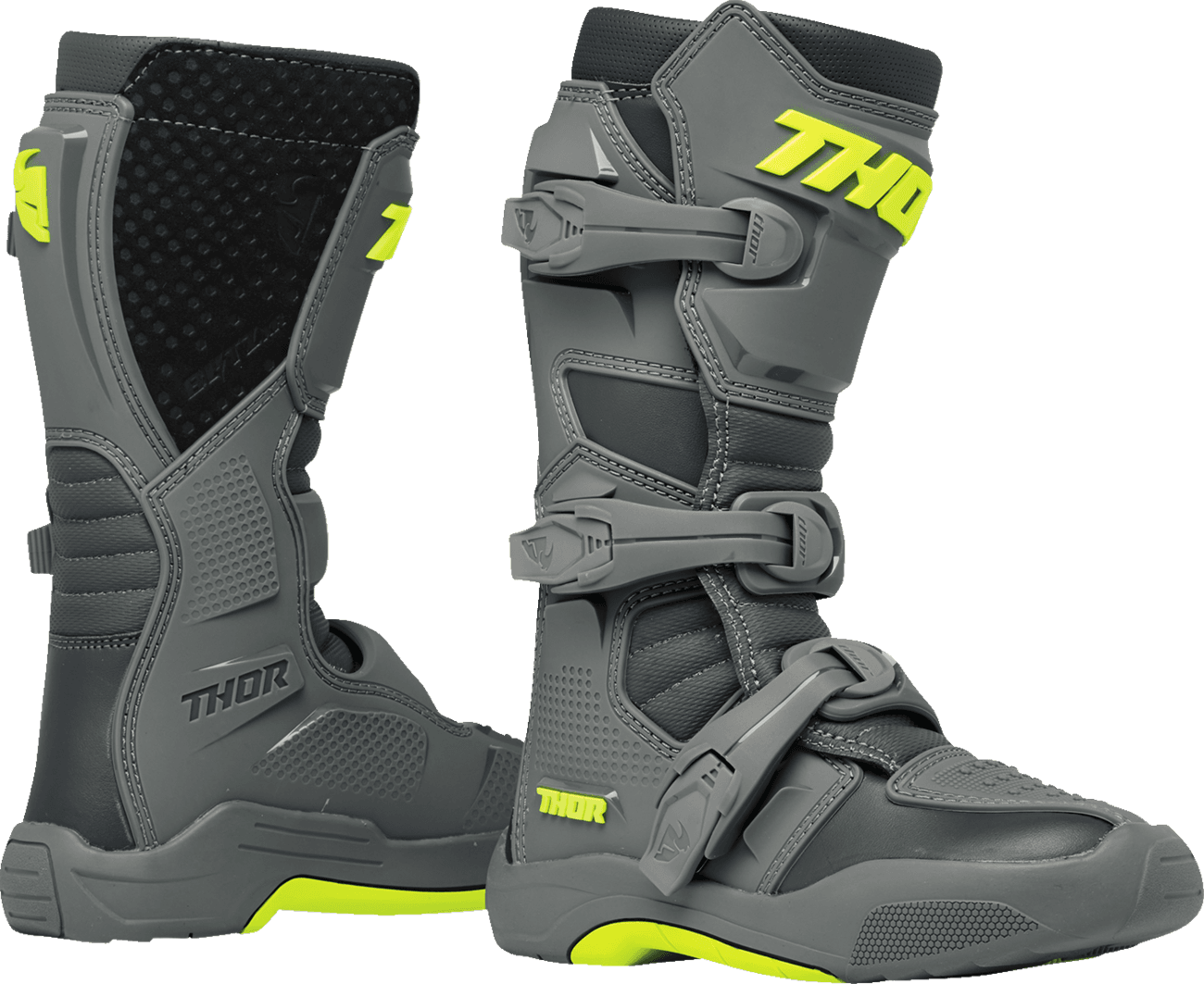 THOR 3411-0738 Youth Blitz XR Boots - Gray/Charcoal - US 1