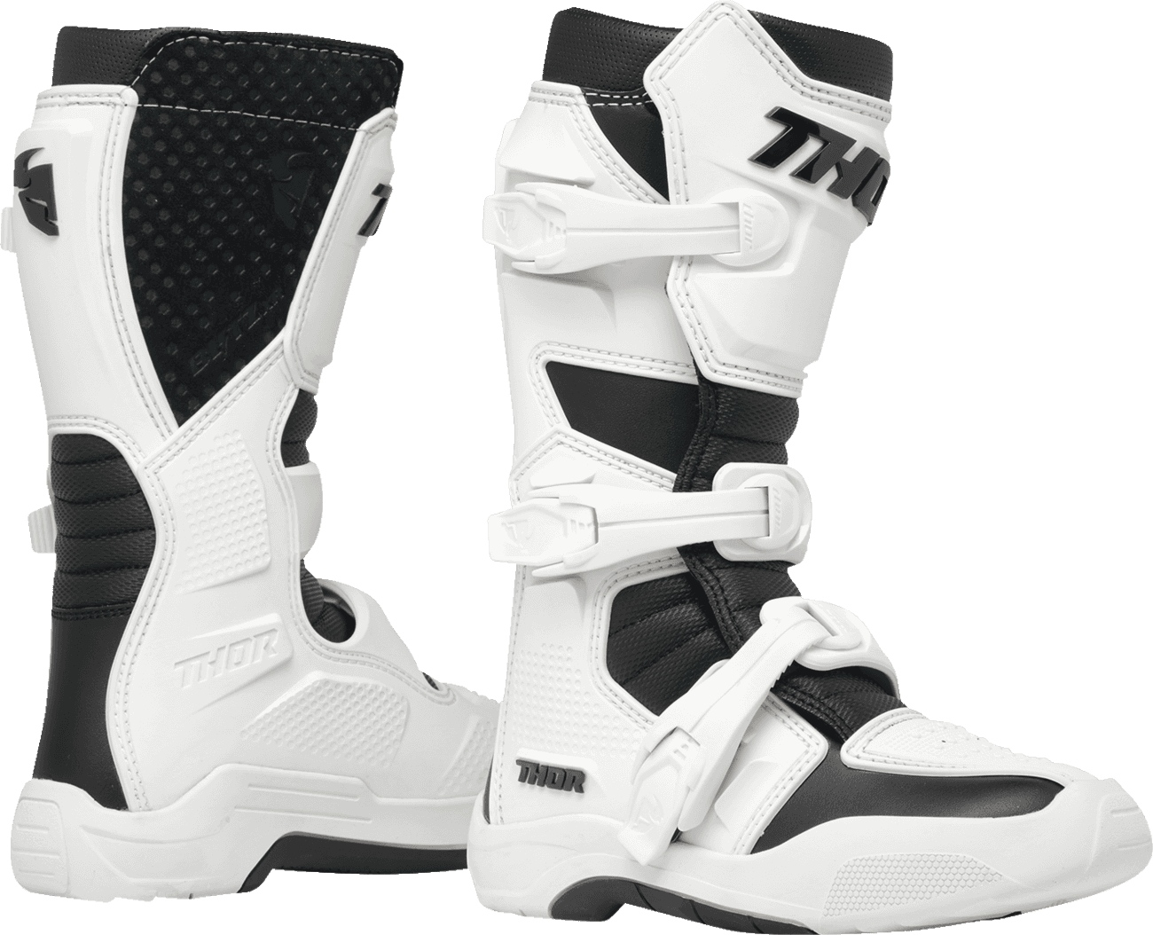 THOR 3411-0745 Youth Blitz XR Boots - White/Black - US 1