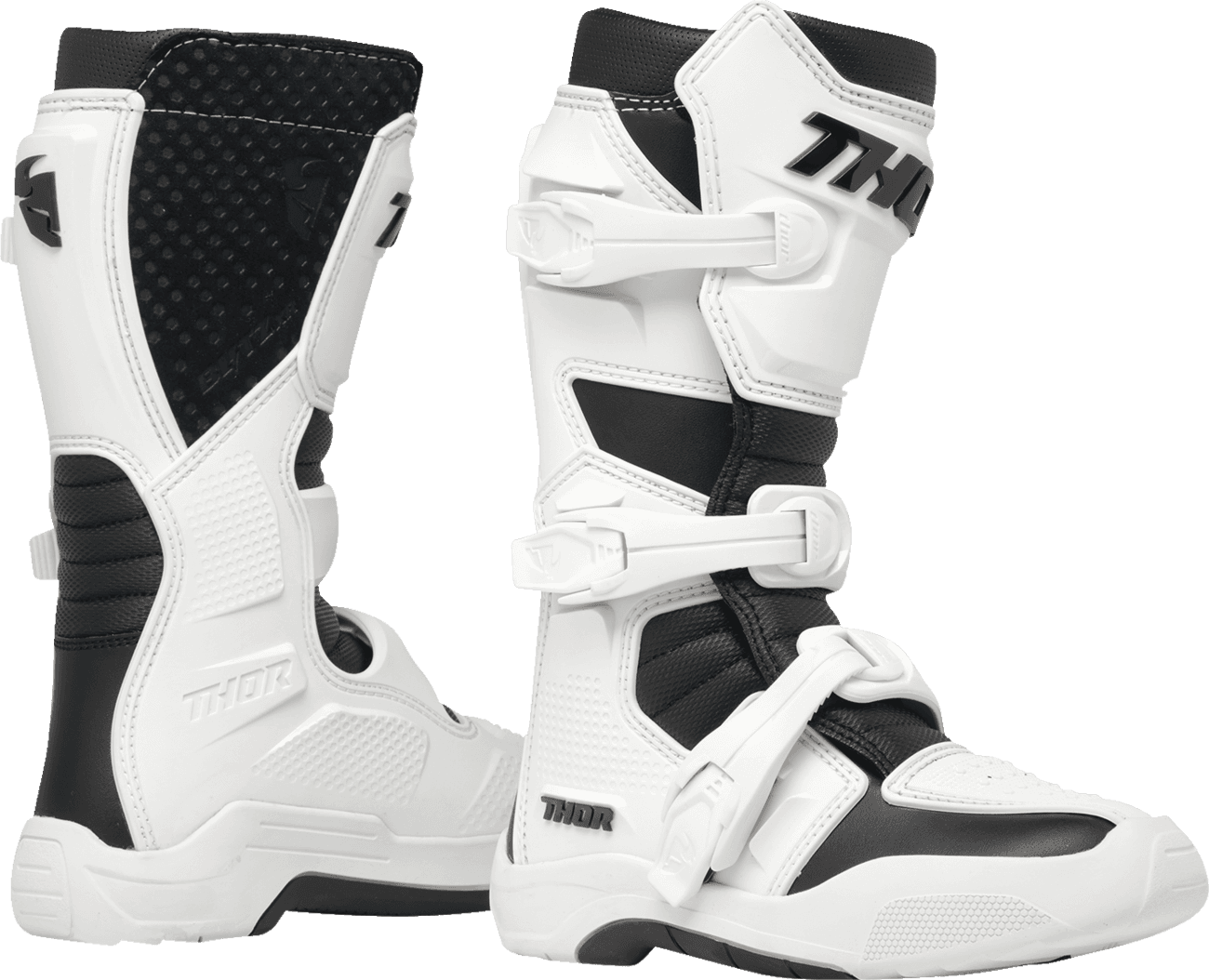 THOR 3411-0747 Youth Blitz XR Boots - White/Black - US 3