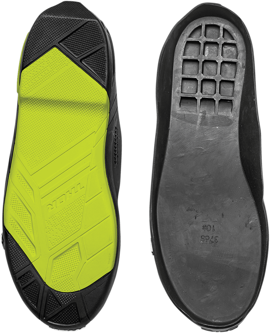 THOR 3430-0901 Radial Boots Replacement Outsoles - Black/Yellow Fluorescent - Size 7-8
