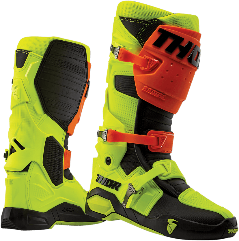 THOR 3430-0901 Radial Boots Replacement Outsoles - Black/Yellow Fluorescent - Size 7-8 — image 6 of 7