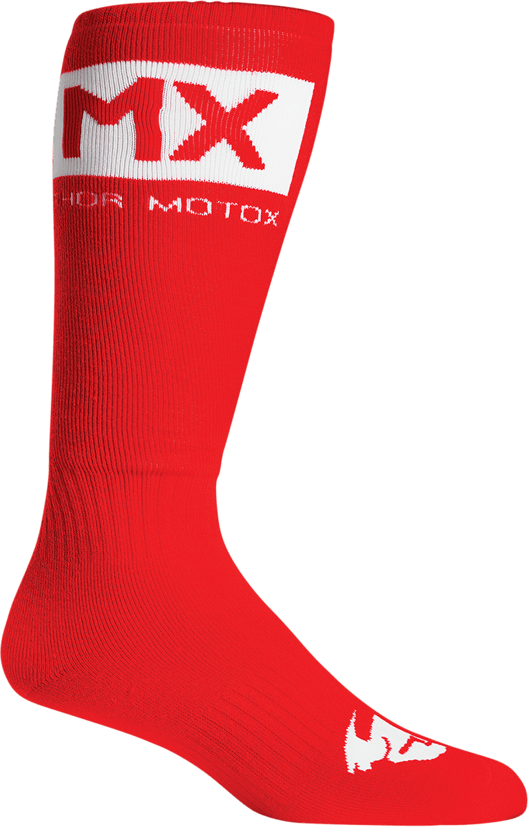 THOR 3431-0661 Youth MX Solid Socks - Red/White - Size 1-6