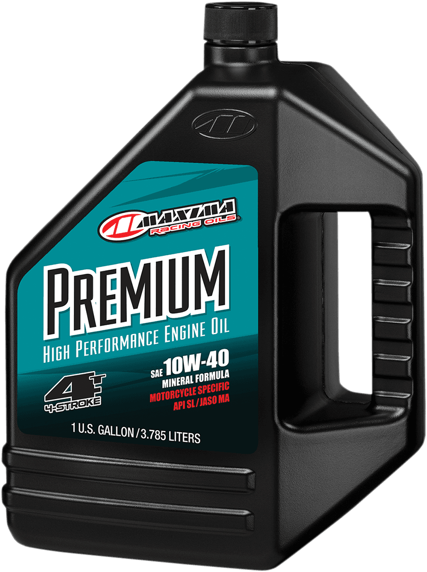 MAXIMA RACING OIL 349128 Premium High Performance Mineral 4T Engine Oil - 10W-40 - 1 US gallon