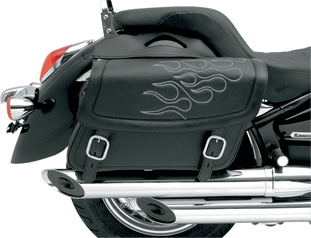 SADDLEMEN 3501-0220 Flame Saddlebag - Silver - Jumbo — image 1 of 4