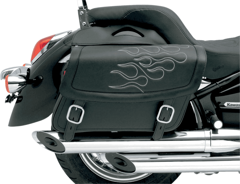 SADDLEMEN 3501-0220 Flame Saddlebag - Silver - Jumbo — image 1 of 4