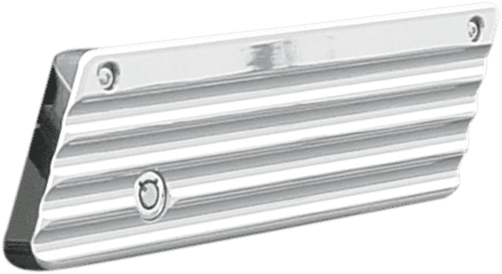JOKER MACHINE 3501-0431 Finned Saddlebag Latch Covers - Chrome - FL '93-'13 — image 2 of 2