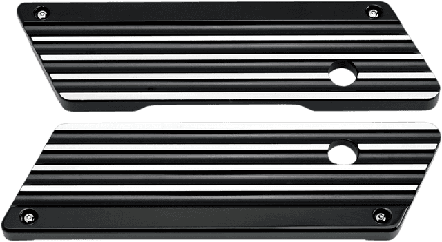 JOKER MACHINE 3501-0432 Finned Saddlebag Latch Covers - Black - FL '93-'13