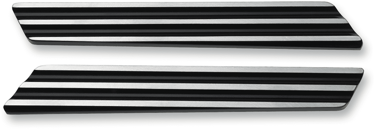 JOKER MACHINE 3501-1252 Saddlebag Latch Inserts - Black/Silver