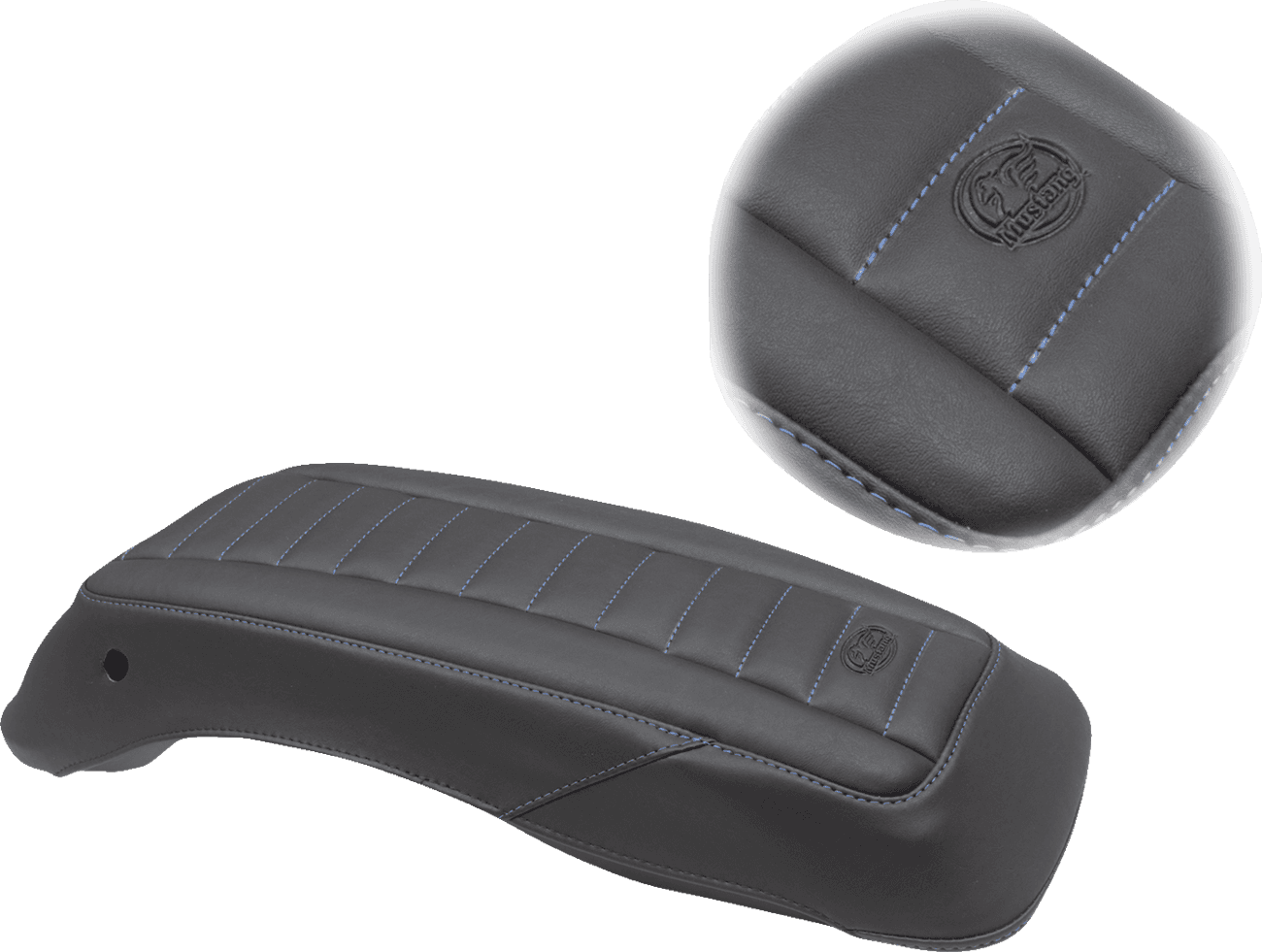 MUSTANG 3501-1903 Saddlebag Lid Covers - Black/Blue - FL '14-'24