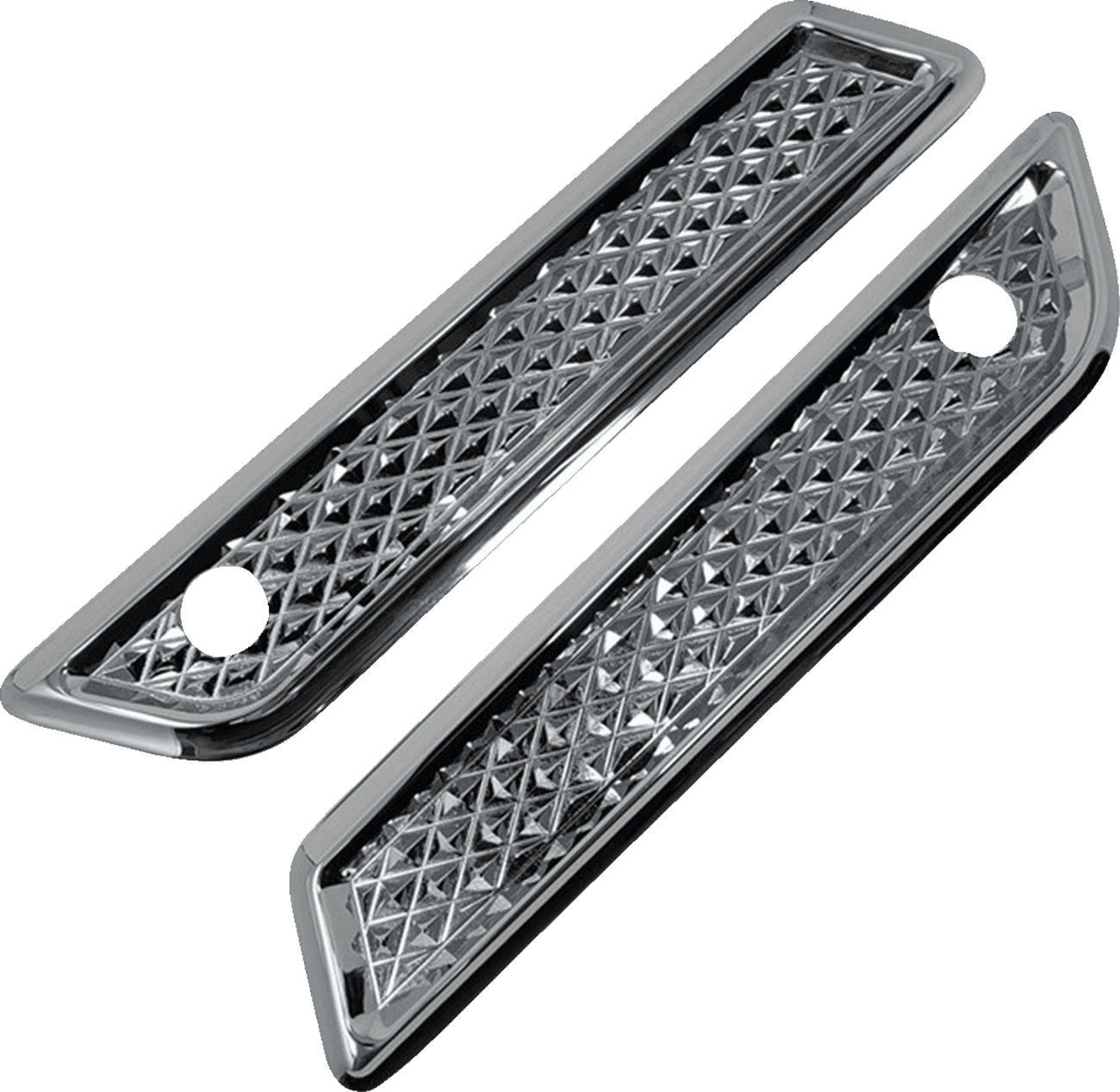 COVINGTONS 3501-1943 Saddlebag Hinge Cover - Diamondback - Chrome