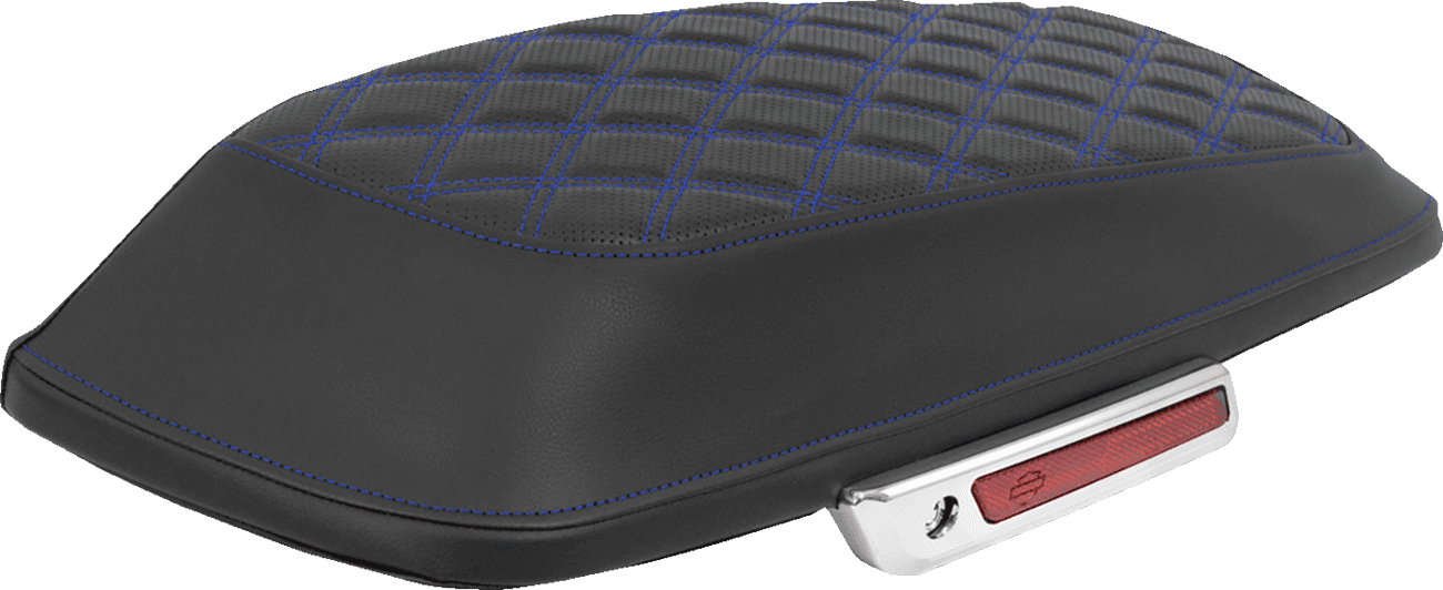 SADDLEMEN 3501-2303 Saddlebag Lid Covers - Lattice - Blue Stitch - FLH/FLT '14-'25