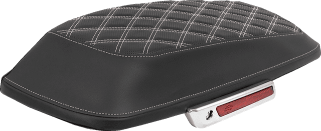 SADDLEMEN 3501-2308 Saddlebag Lid Covers - Lattice - White Stitch - FLH/FLT '14-'25