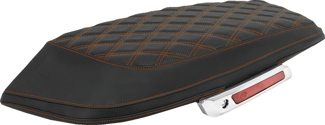 SADDLEMEN 3501-2314 Saddlebag Lid Covers - Lattice - Orange Stitch - FLH/FLT '23-'25