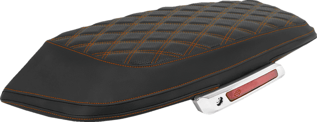 SADDLEMEN 3501-2314 Saddlebag Lid Covers - Lattice - Orange Stitch - FLH/FLT '23-'25