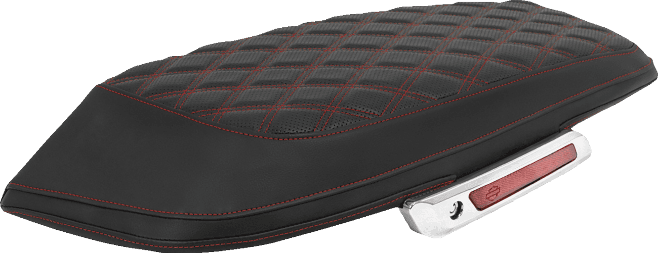 SADDLEMEN 3501-2315 Saddlebag Lid Covers - Lattice - Red Stitch - FLH/FLT '23-'25