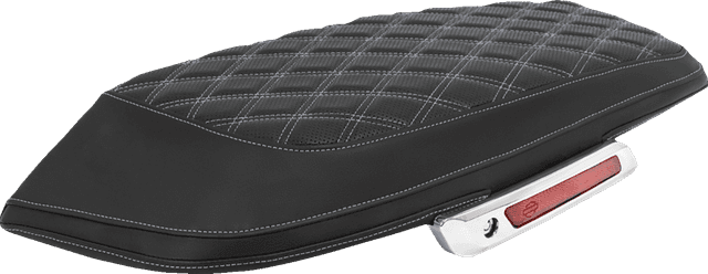 SADDLEMEN 3501-2317 Saddlebag Lid Covers - Lattice - Silver Stitch - FLH/FLT '23-'25
