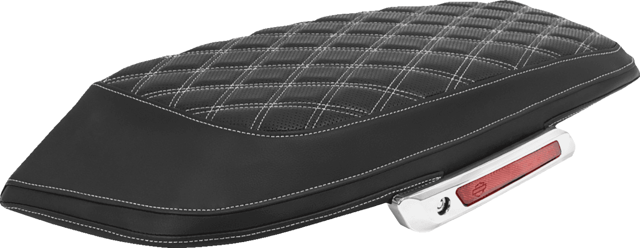 SADDLEMEN 3501-2318 Saddlebag Lid Covers - Lattice - White Stitch - FLH/FLT '23-'25