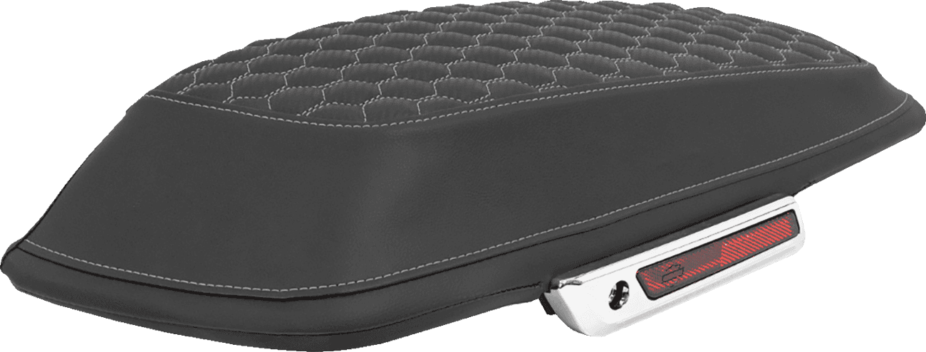 SADDLEMEN 3501-2321 Saddlebag Lid Covers - Honeycomb - Gray Stitch - FLT/FLH '14-'25