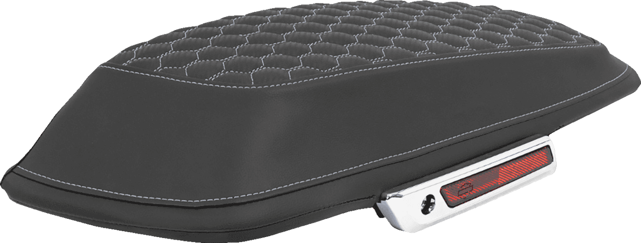 SADDLEMEN 3501-2324 Saddlebag Lid Covers - Honeycomb - Silver Stitch - FLT/FLH '14-'25