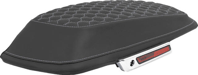 SADDLEMEN 3501-2324 Saddlebag Lid Covers - Honeycomb - Silver Stitch - FLT/FLH '14-'25