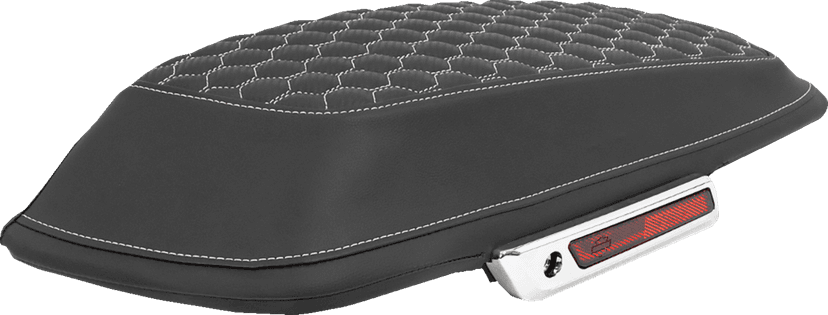 SADDLEMEN 3501-2325 Saddlebag Lid Covers - Honeycomb - White Stitch - FLT/FLH '14-'25