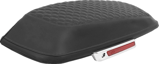 SADDLEMEN 3501-2328 Saddlebag Lid Covers - Dragon Scale - Gray Stitch - FLH/FLT '14-'25