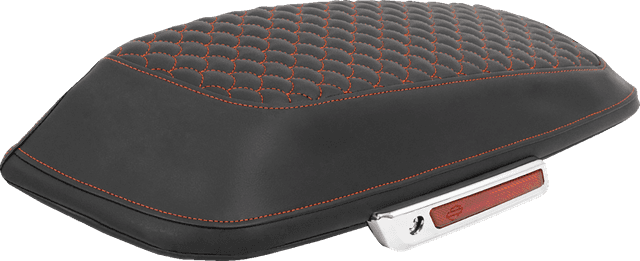 SADDLEMEN 3501-2329 Saddlebag Lid Covers - Dragon Scale - Orange Stitch - FLH/FLT '14-'25