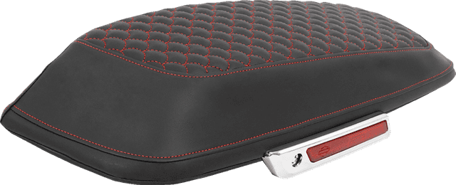 SADDLEMEN 3501-2330 Saddlebag Lid Covers - Dragon Scale - Red Stitch - FLH/FLT '14-'25