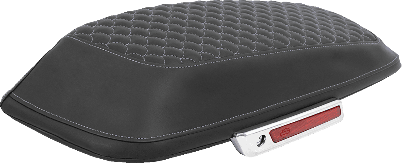 SADDLEMEN 3501-2331 Saddlebag Lid Covers - Dragon Scale - Silver Stitch - FLH/FLT '14-'25