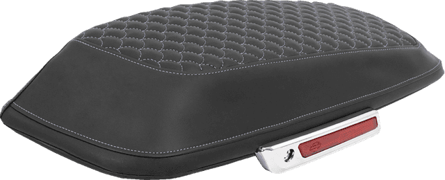 SADDLEMEN 3501-2331 Saddlebag Lid Covers - Dragon Scale - Silver Stitch - FLH/FLT '14-'25