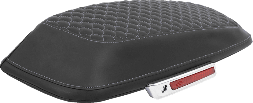 SADDLEMEN 3501-2331 Saddlebag Lid Covers - Dragon Scale - Silver Stitch - FLH/FLT '14-'25