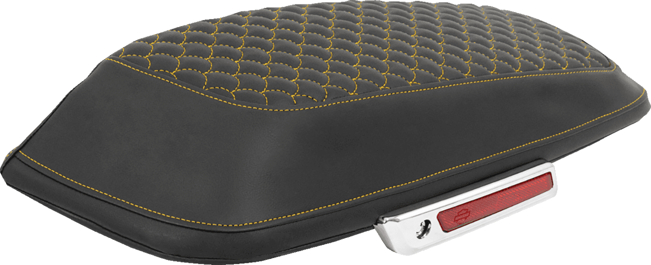 SADDLEMEN 3501-2333 Saddlebag Lid Covers - Dragon Scale - Gold Stitch - FLH/FLT '14-'25