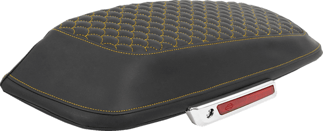 SADDLEMEN 3501-2333 Saddlebag Lid Covers - Dragon Scale - Gold Stitch - FLH/FLT '14-'25