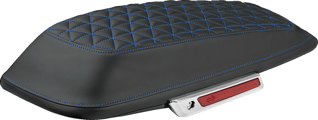 SADDLEMEN 3501-2334 Saddlebag Lid Covers - Tri-Gripper - Blue Stitch - FLH/FLT '14-'25