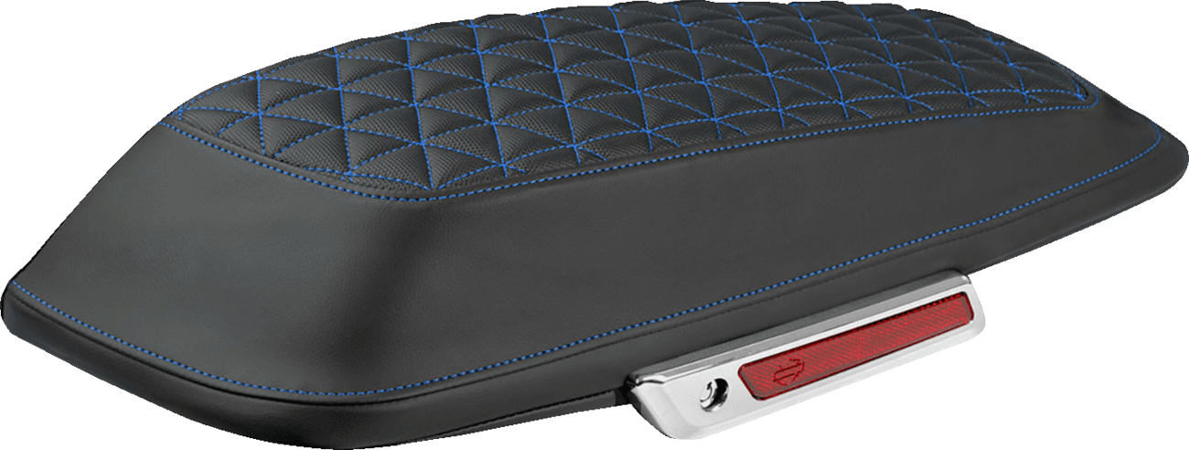 SADDLEMEN 3501-2334 Saddlebag Lid Covers - Tri-Gripper - Blue Stitch - FLH/FLT '14-'25