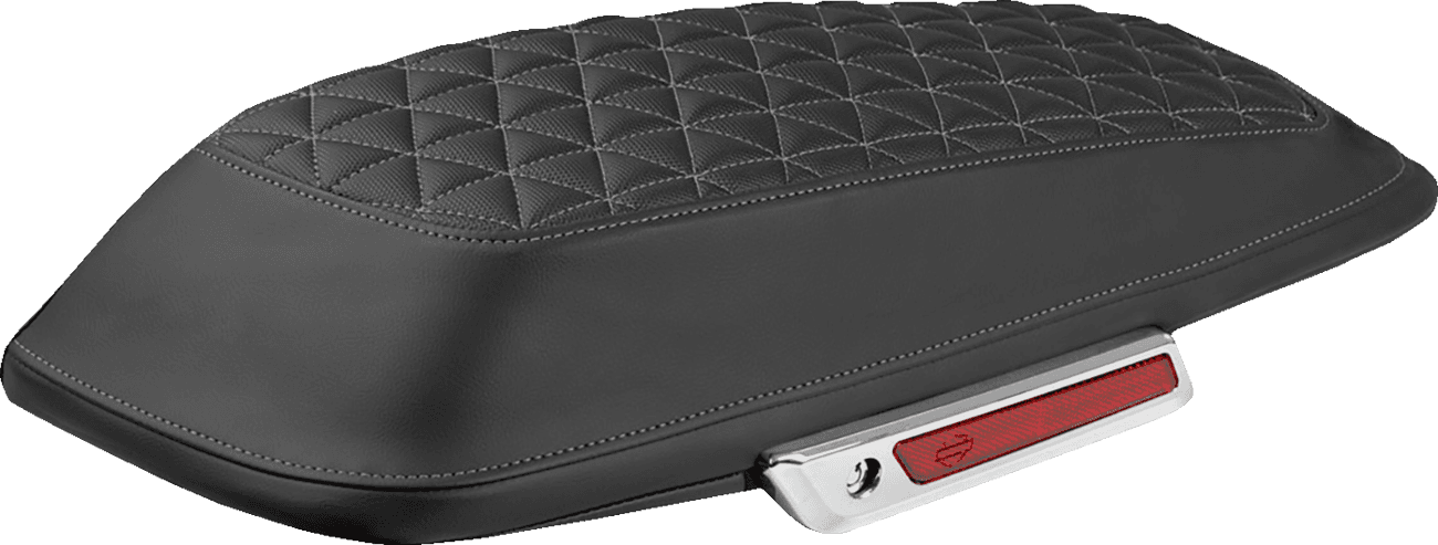 SADDLEMEN 3501-2335 Saddlebag Lid Covers - Tri-Gripper - Gray Stitch - FLH/FLT '14-'25