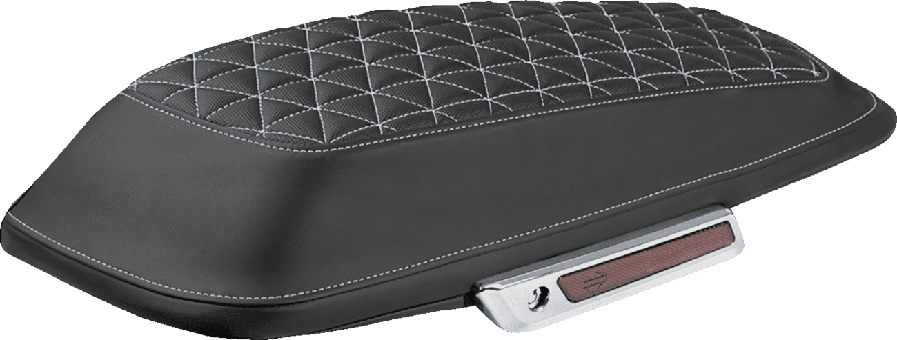 SADDLEMEN 3501-2338 Saddlebag Lid Covers - Tri-Gripper - Silver Stitch - FLH/FLT '14-'25