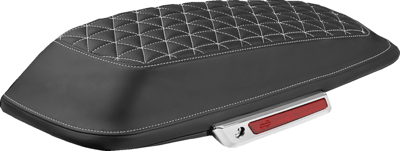 SADDLEMEN 3501-2339 Saddlebag Lid Covers - Tri-Gripper - White Stitch - FLH/FLT '14-'25