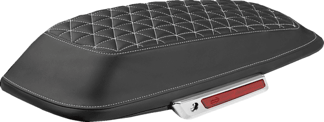 SADDLEMEN 3501-2339 Saddlebag Lid Covers - Tri-Gripper - White Stitch - FLH/FLT '14-'25