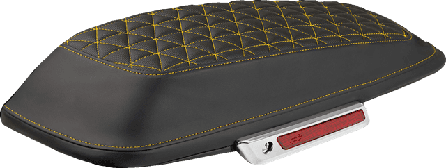 SADDLEMEN 3501-2340 Saddlebag Lid Covers - Tri-Gripper - Gold Stitch - FLH/FLT '14-'25