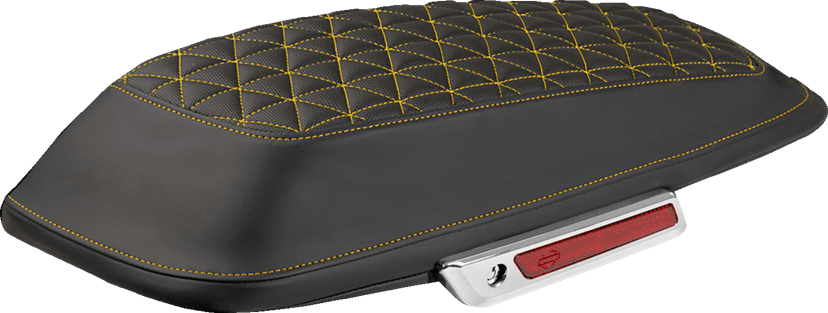 SADDLEMEN 3501-2340 Saddlebag Lid Covers - Tri-Gripper - Gold Stitch - FLH/FLT '14-'25