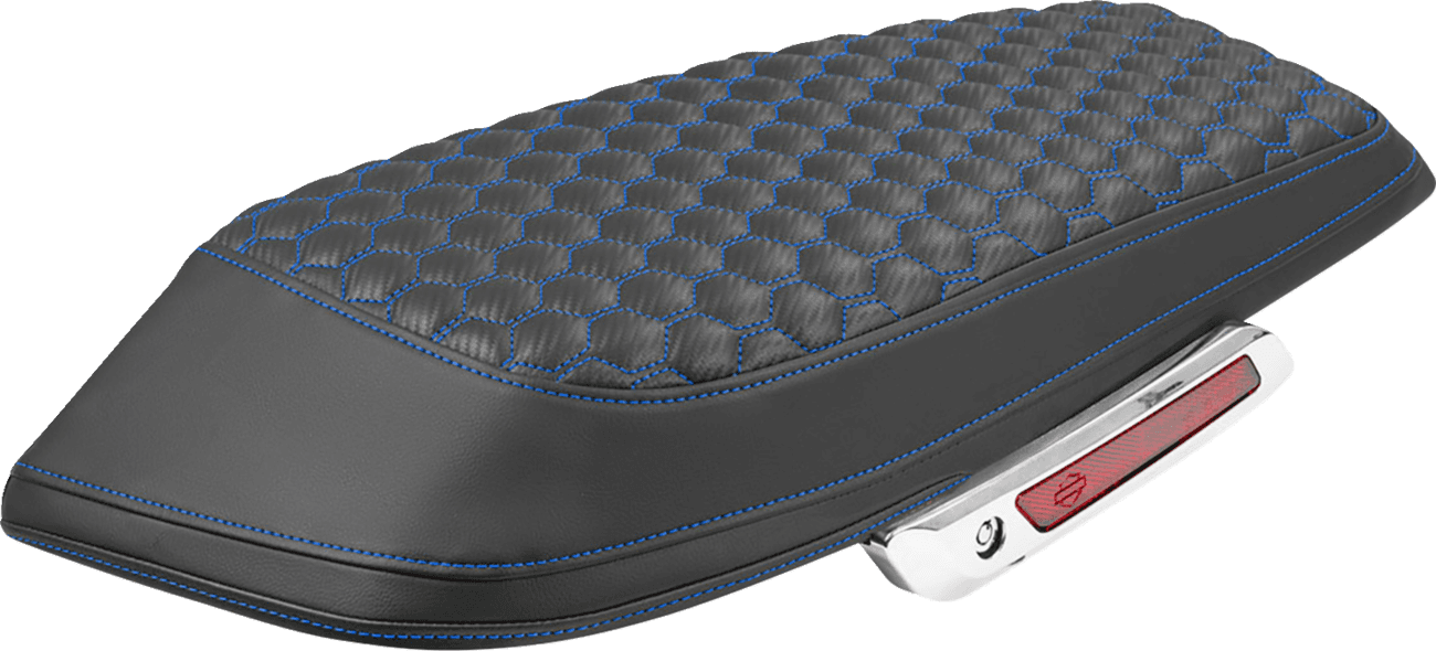SADDLEMEN 3501-2346 Saddlebag Lid Covers - Honeycomb - Blue Stitch - FLH/FLT '23-'25