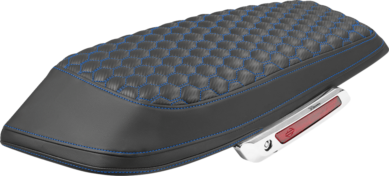 SADDLEMEN 3501-2346 Saddlebag Lid Covers - Honeycomb - Blue Stitch - FLH/FLT '23-'25