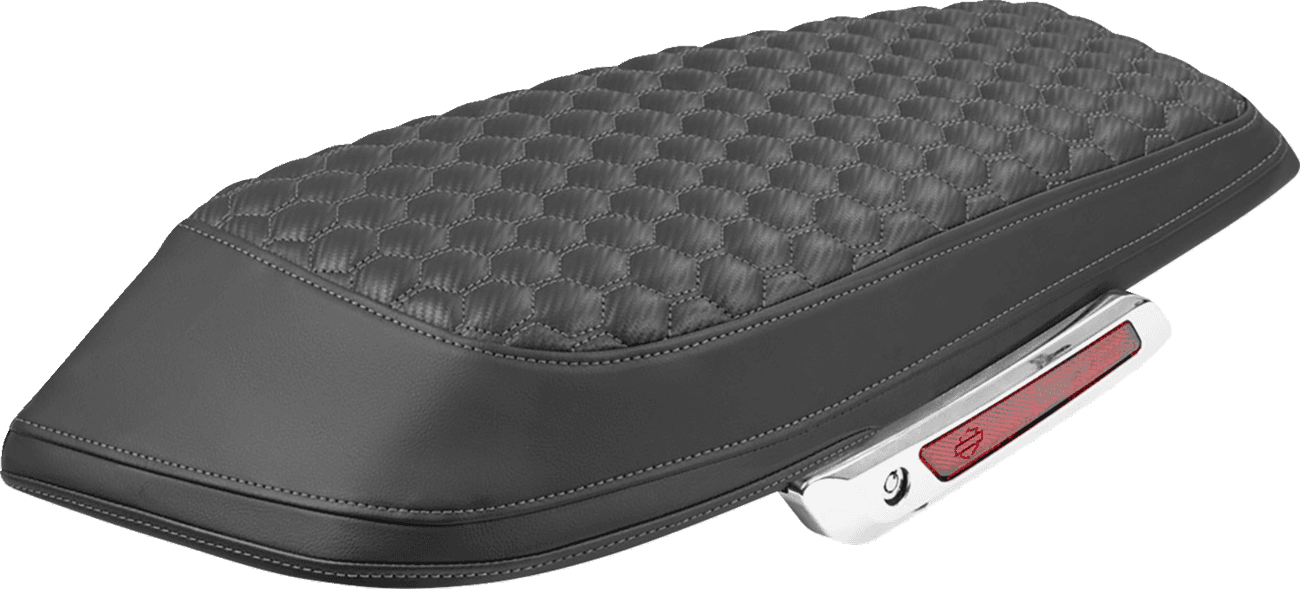 SADDLEMEN 3501-2347 Saddlebag Lid Covers - Honeycomb - Gray Stitch - FLH/FLT '23-'25