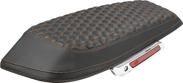 SADDLEMEN 3501-2348 Saddlebag Lid Covers - Honeycomb - Orange Stitch - FLH/FLT '23-'25