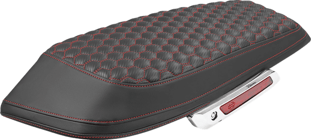SADDLEMEN 3501-2349 Saddlebag Lid Covers - Honeycomb - Red Stitch - FLH/FLT '23-'25