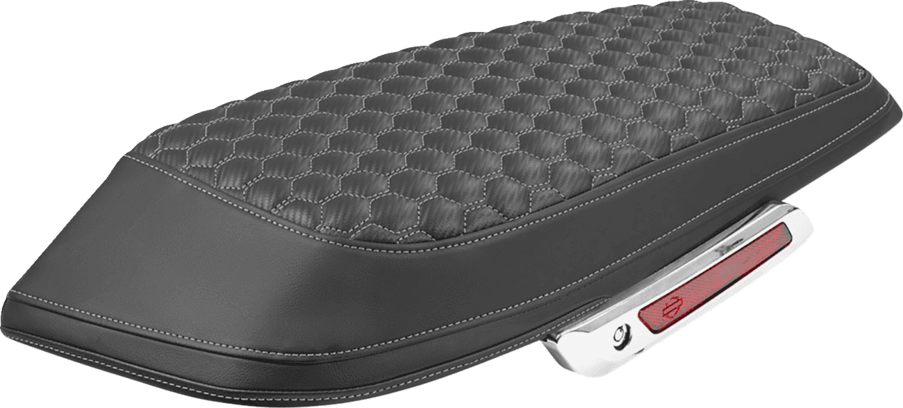 SADDLEMEN 3501-2350 Saddlebag Lid Covers - Honeycomb - Silver Stitch - FLH/FLT '23-'25